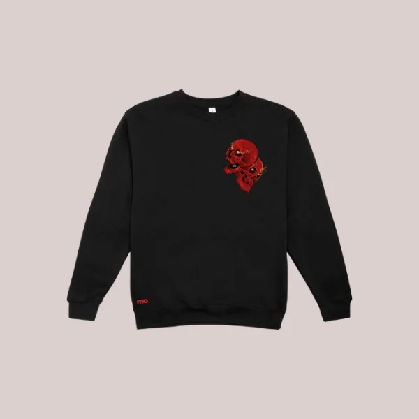 Kırmızı kuru kafa sweatshirt - görsel 2